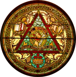 St. Mark's stained glass Trinity window